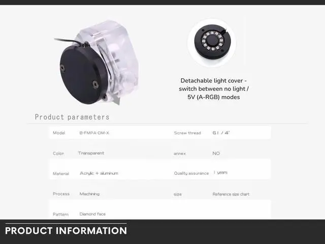 Alt view image 2 of 4 - Bykski 2-Way Diamond Flow Indicator - Clear (B-FMPA-DM-X)