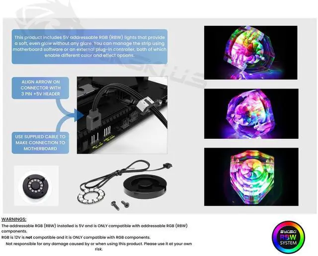 Alt view image 4 of 4 - Bykski 2-Way Diamond Flow Indicator - Clear (B-FMPA-DM-X)