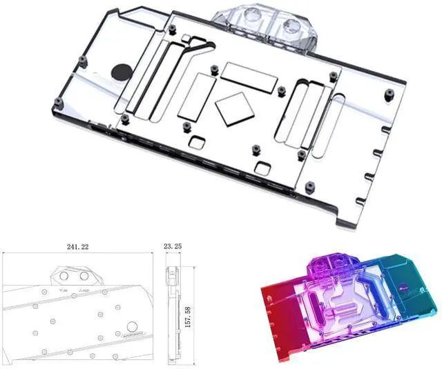 Alt view image 2 of 5 - Bykski Full Coverage GPU Water Block and Backplate for PowerColor RX 6750 XT Red Devil (A-PC6750XT-X)