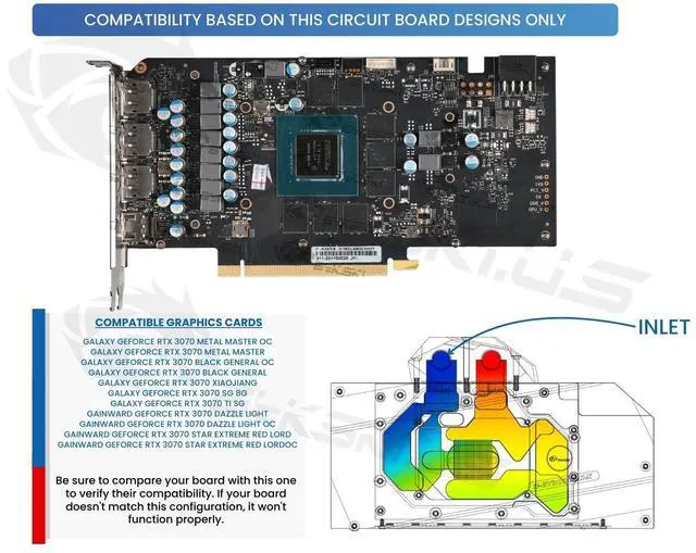 Alt view image 3 of 5 - Bykski Full Coverage GPU Water Block and Backplate for GALAXY RTX 3070 Metal Master (N-GY3070BK-X)