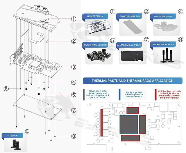 Alt view image 4 of 5 - Bykski Full Coverage GPU Water Block and Backplate for GALAXY RTX 3070 Metal Master (N-GY3070BK-X)
