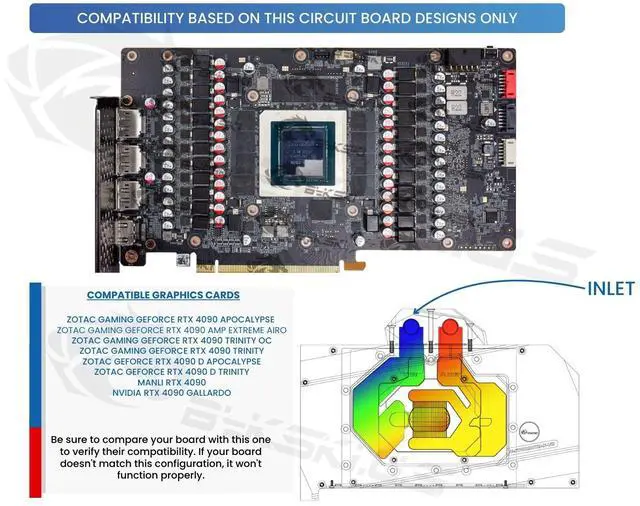 Alt view image 3 of 5 - Bykski Full Coverage GPU Water Block and Backplate for Zotac Gaming RTX 4090 Series (N-ST4090TQ-X-V2)