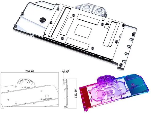 Alt view image 2 of 5 - Bykski Full Coverage GPU Water Block And Backplate For AMD Radeon RX 7900XTX Pro 24G (A-XF7900XTX-X)