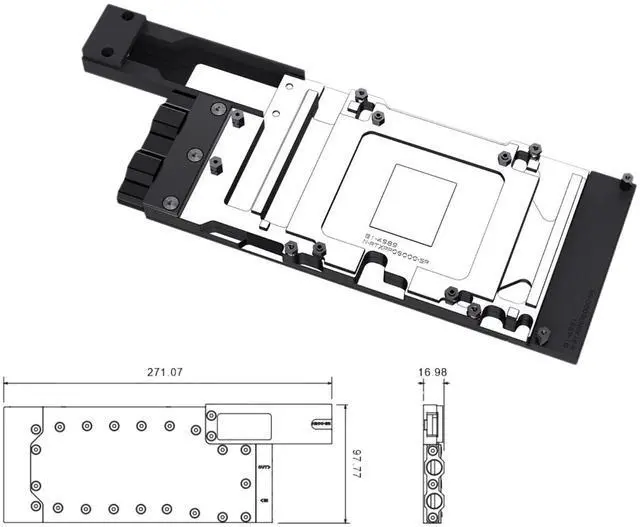Alt view image 2 of 4 - Bykski Durable Metal/POM GPU Water Block and Backplate For NVIDIA RTX PRO 6000 Blackwell Server Edition (N-RTXPRO6000-SR) - Continuous Usage