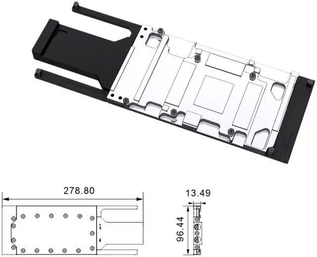 Alt view image 2 of 4 - Bykski Durable Metal/POM GPU Water Block and Backplate For Gainward GeForce RTX 4090D SI (N-GY4090DSI-SR) - Continuous Usage