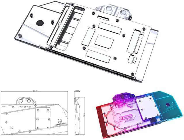 Alt view image 2 of 5 - Bykski Full Coverage GPU Water Block and Backplate for MSI RX 6900XT Gaming X Trio (A-MS6900TRIO-X)