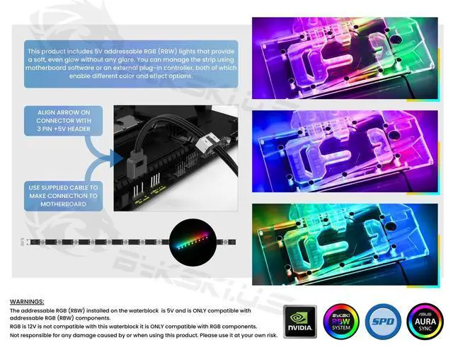 Alt view image 5 of 5 - Bykski Full Coverage GPU Water Block and Backplate for AMD Radeon RX 6900 XT Founders Edition (A-RX6900XT-X)