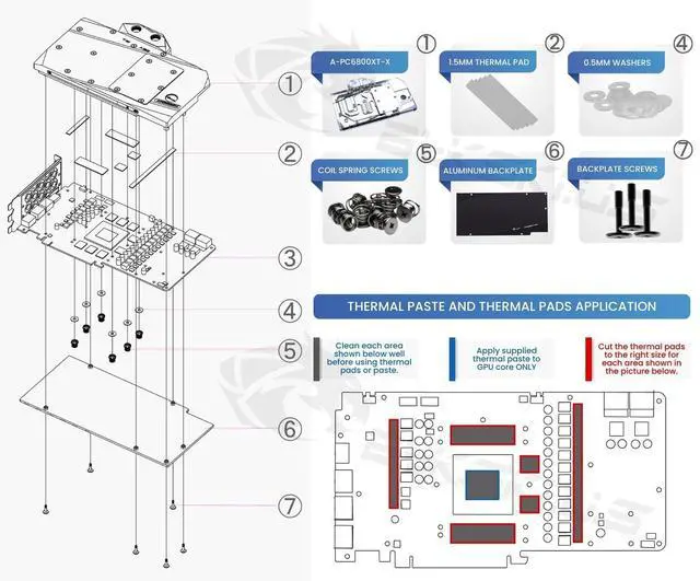 Alt view image 4 of 5 - Bykski Full Coverage GPU Water Block and Backplate for PowerColor RX 6800 XT Red Dragon (A-PC6800XT-X)