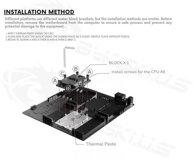 Alt view image 5 of 5 - Bykski CPU-FT5796-SR Durable All Metal CPU Water Block For ARM S5000C 64 - Continuous Usage