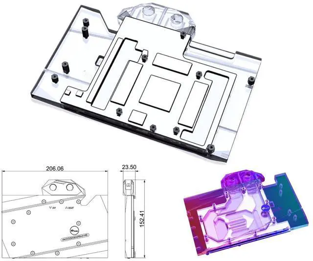 Alt view image 2 of 5 - Bykski Full Coverage GPU Water Block and Backplate for nVidia Founders Edition RTX 3090 (N-RTX3090FE-X-V2)