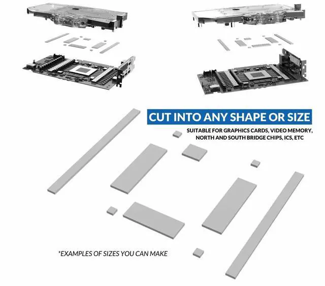 Alt view image 4 of 4 - Bykski Silicone Thermal Pad - 100 X 14 X 1.2 - Thermal Conductivity 3.0 W/MK (B-GRP-1.2-X )