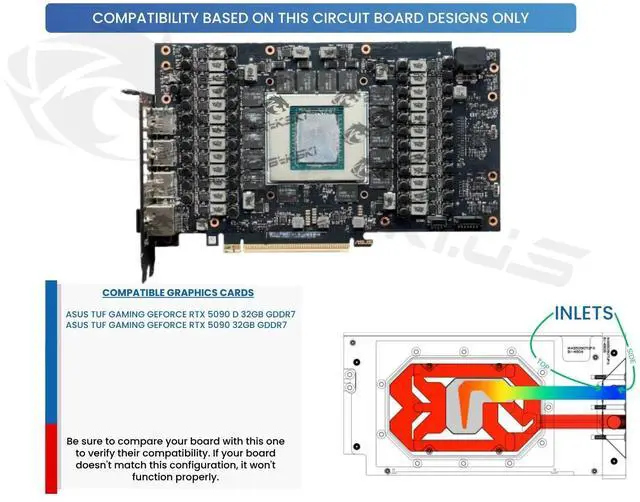 Alt view image 3 of 5 - Bykski Armored End Port GPU Waterblock with Backplate For ASUS TUF Gaming GeForce RTX 5090 32GB GDDR7 (N-AS5090TUF-X)