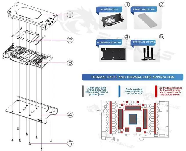 Alt view image 4 of 5 - Bykski Armored End Port GPU Waterblock with Backplate For ASUS TUF Gaming GeForce RTX 5090 32GB GDDR7 (N-AS5090TUF-X)