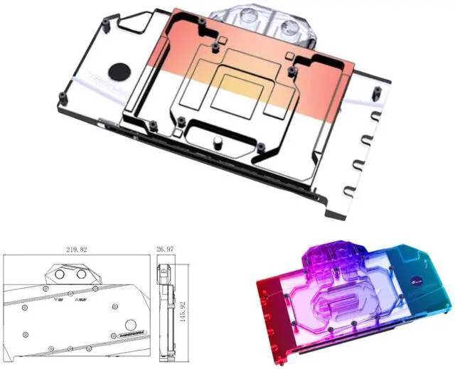 Alt view image 2 of 5 - Bykski Full Coverage GPU Water Block and Backplate For ASUS ProArt GeForce RTX 4070TI OC (N-AS4070TIPR-X)