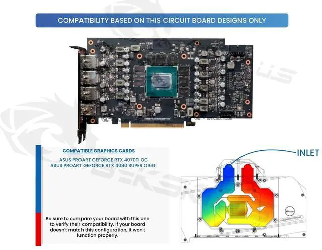 Alt view image 3 of 5 - Bykski Full Coverage GPU Water Block and Backplate For ASUS ProArt GeForce RTX 4070TI OC (N-AS4070TIPR-X)