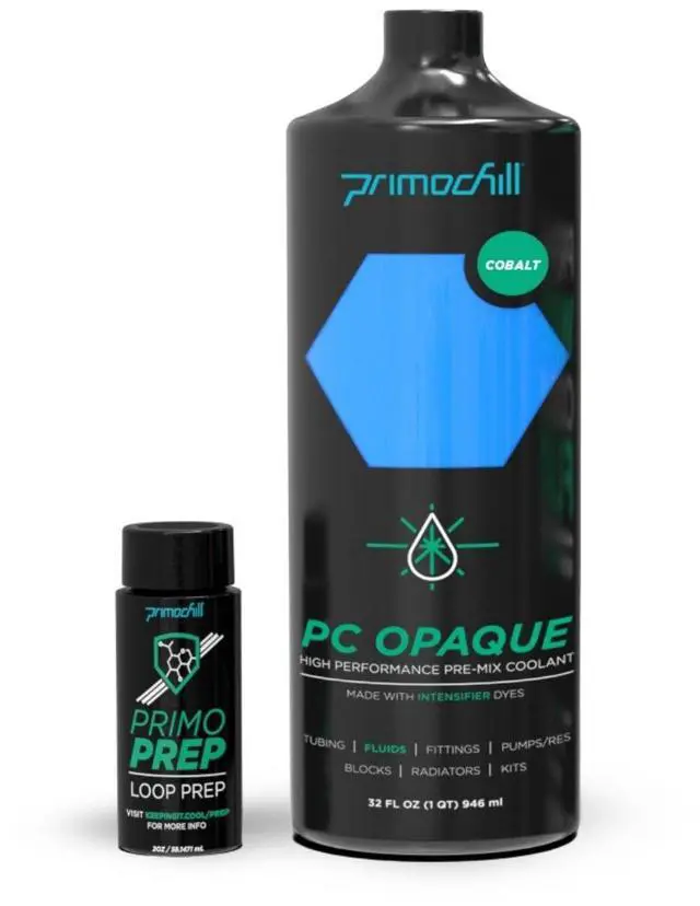 Main image of PrimoChill Opaque - Computer WaterCooling Show Coolant, Solid/Non-Transparent, Full Protection, Advanced User, PrimoPrep Included, Proudly Made in The USA (32oz/.9L)