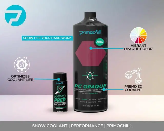 Alt view image 2 of 4 - PrimoChill Opaque - Computer WaterCooling Show Coolant, Solid/Non-Transparent, Full Protection, Advanced User, PrimoPrep Included, Proudly Made in The USA (32oz/.9L)
