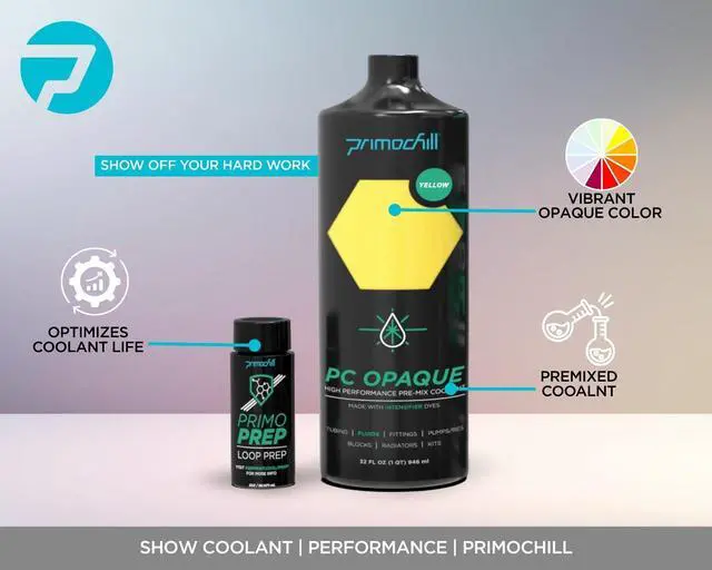 Alt view image 2 of 4 - PrimoChill Opaque - Computer WaterCooling Show Coolant, Solid/Non-Transparent, Full Protection, Advanced User, PrimoPrep Included, Proudly Made in The USA (32oz/.9L)