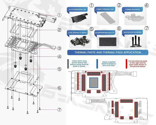 Alt view image 4 of 4 - Bykski Durable Metal/POM GPU Water Block and Backplate For NVIDIA RTX PRO 6000 Blackwell Server Edition (N-RTXPRO6000-SR) - Continuous Usage