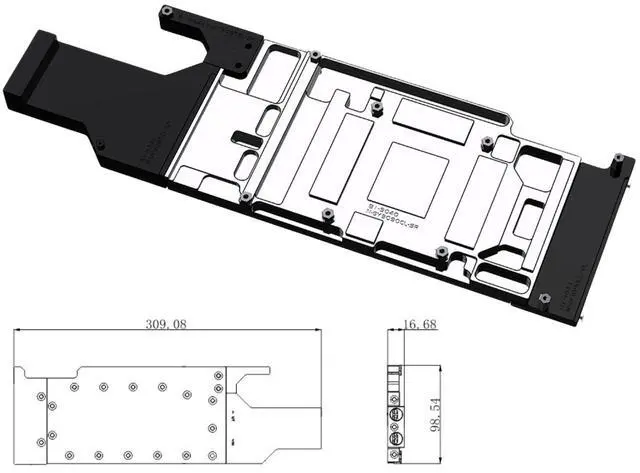 Alt view image 2 of 5 - Bykski Durable Metal/POM GPU Water Block and Backplate For GALAXY GEFORCE RTX 3090 24GB CLASSIC (N-GY3090CL-SR) - Continuous Usage