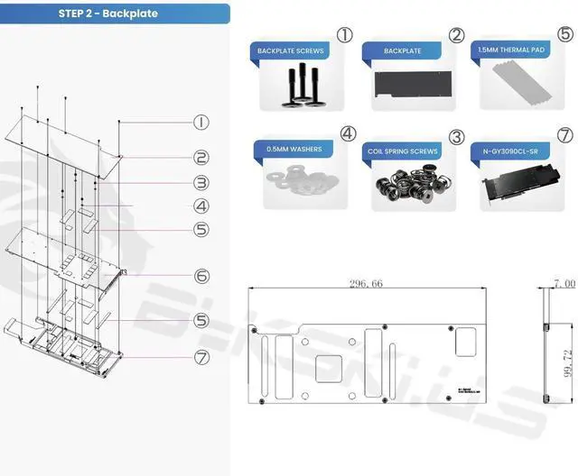 Alt view image 5 of 5 - Bykski Durable Metal/POM GPU Water Block and Backplate For GALAXY GEFORCE RTX 3090 24GB CLASSIC (N-GY3090CL-SR) - Continuous Usage