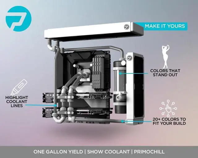 Alt view image 3 of 4 - PrimoChill True Opaque - Computer WaterCooling Coolant, Concentrate, Solid/Non-Transparent, Full Protection, PrimoPrep Included, Proudly Made in the USA (Yields a Gallon of Coolant)