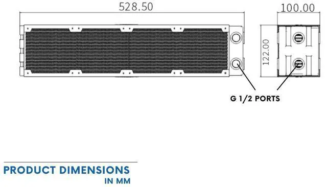 Alt view image 4 of 5 - Bykski Extreme-Performance Multi-Block 3,200W Heat Dissipation Radiator, 4x120mm Support (CR-RD480RC-TK100)