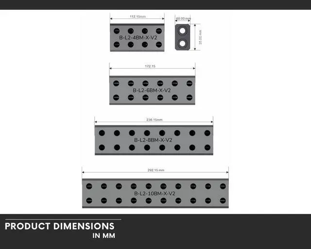 Alt view image 4 of 4 - Bykski Durable MultiPort Parallel Workstation/Server Distribution Block, available in four sizes Black POM (B-L2-BM-X-V2)