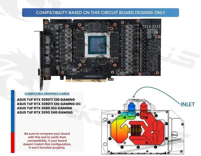 Alt view image 3 of 6 - Bykski Full Coverage GPU Water Block w/ Integrated Active Backplate for ASUS TUF RTX 3090 24G GAMING (N-AS3090TUF-TC-V2)