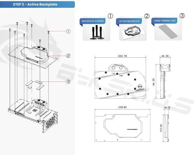 Alt view image 5 of 6 - Bykski Full Coverage GPU Water Block w/ Integrated Active Backplate for ASUS TUF RTX 3090 24G GAMING (N-AS3090TUF-TC-V2)