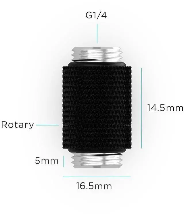 Alt view image 2 of 2 - PrimoChill Dual Male G 1/4in. SX Rotary Extension Coupler