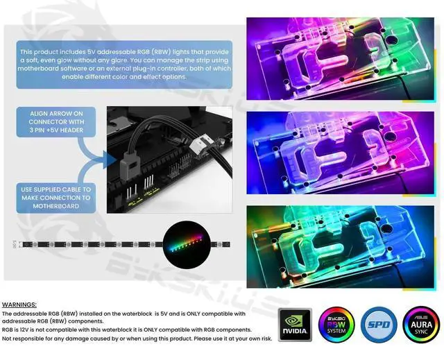 Alt view image 5 of 5 - Bykski Full Coverage GPU Water Block and Backplate for Colorful Battle Axe GeForce RTX 3070 8GB (N-IG3070ZF-X)