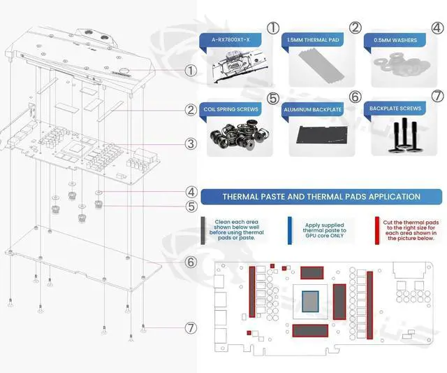 Alt view image 4 of 5 - Bykski Full Coverage GPU Water Block and Backplate For AMD Radeon RX 7800 XT (A-RX7800XT-X)