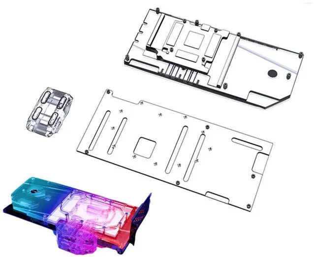 Alt view image 2 of 6 - Bykski Full Coverage GPU Water Block w/ Integrated Active Backplate for EVGA RTX 3080/3090 FTW3 Ultra Gaming (N-EV3090FTW3-TC-V2)
