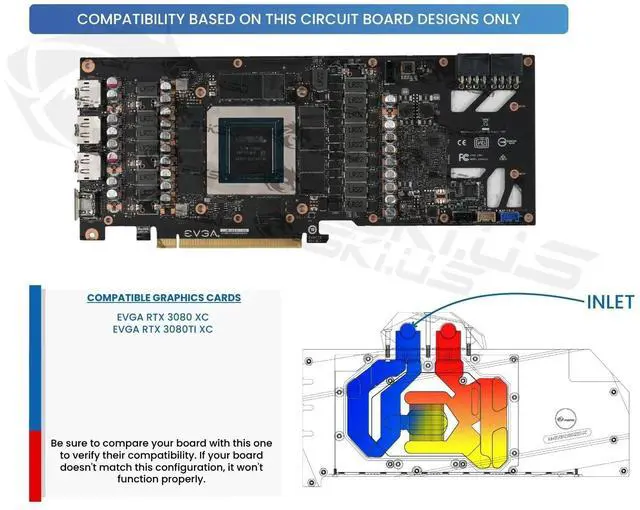 Alt view image 3 of 5 - Bykski Full Coverage GPU Water Block and Backplate for EVGA RTX 3080 XC3 (N-EV3080XC-X)