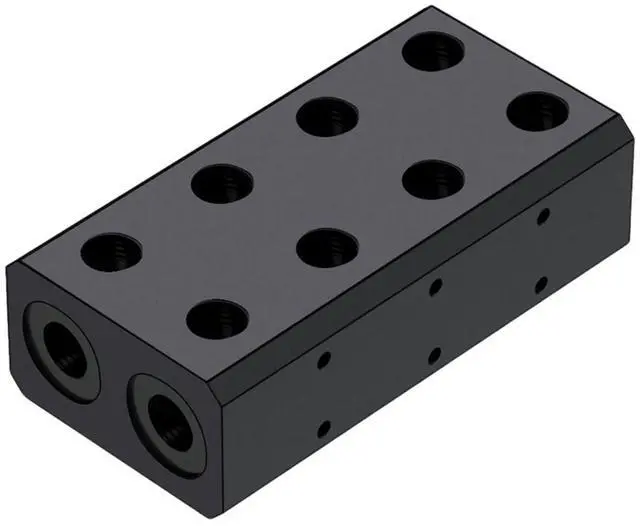 Main image of Bykski Durable MultiPort Parallel Workstation/Server Distribution Block, available in four sizes Black POM (B-L2-BM-X-V2) - 4 Channels