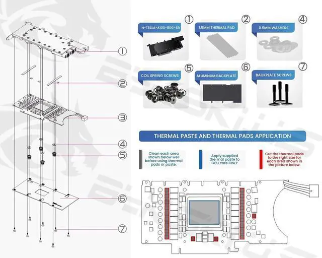 Alt view image 4 of 4 - Bykski Durable Metal/POM GPU Water Block and Backplate For Nvidia Tesla A100/A800 80GB (N-TESLA-A100-80G-SR) - Continuous Usage