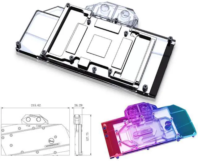Alt view image 2 of 6 - Bykski Full Coverage GPU Water Block and Backplate For NVIDIA GeForce RTX 3080/3090 Reference Design (N-RTX3090H-X-V2)