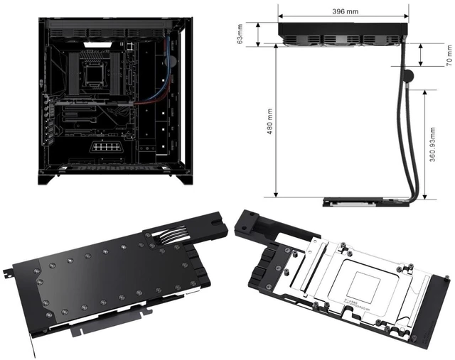 Alt view image 3 of 6 - Bykski Durable 360mm Server AIO Liquid GPU Cooler For NVIDIA RTX PRO 6000 Blackwell Server Edition (B-FRD-RTXPRO6000-SR-360)