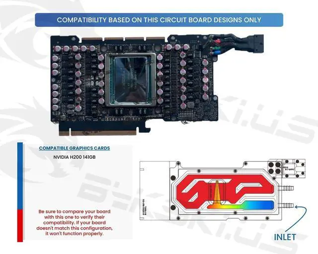 Alt view image 3 of 4 - Bykski All Metal Vacuum-Brazed GPU Water Block for NVIDIA Tesla H200 141GB (N-H200-SR-QH)
