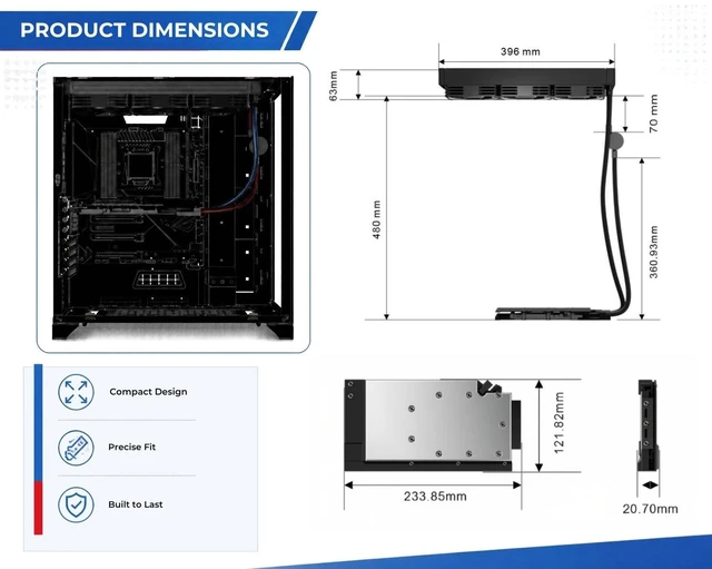Alt view image 3 of 6 - Bykski Durable 360mm Server AIO Liquid GPU Cooler For NVIDIA RTX PRO 6000 Blackwell Workstation Edition (B-FRD-RTXPRO6000-WS-360)