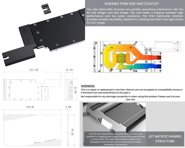Alt view image 6 of 6 - Bykski Metal/POM GPU Water Block and Backplate For NVIDIA TESLA L20 (N-TESLA-L20-X)