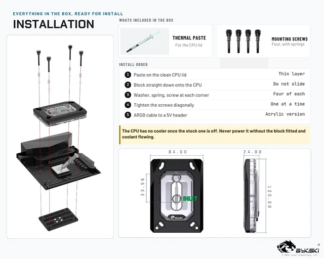 Alt view image 5 of 5 - Bykski CPU-RAY-MC-M High-Efficiency CPU Water Cooling Block for AMD Ryzen / Threadripper / EPYC (AM5/AM4/TR4/sTRX4/sWRX8/SP3)