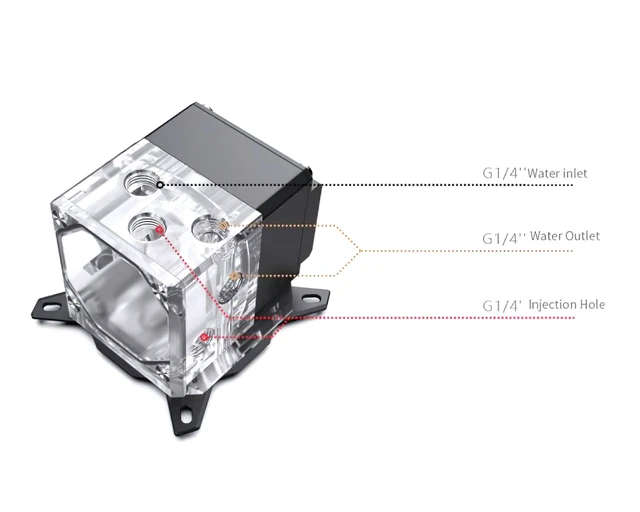 Alt view image 5 of 6 - Bykski CPU-XPR-DDC-M CPU Water Block with DDC Pump for AMD AM5/AM4