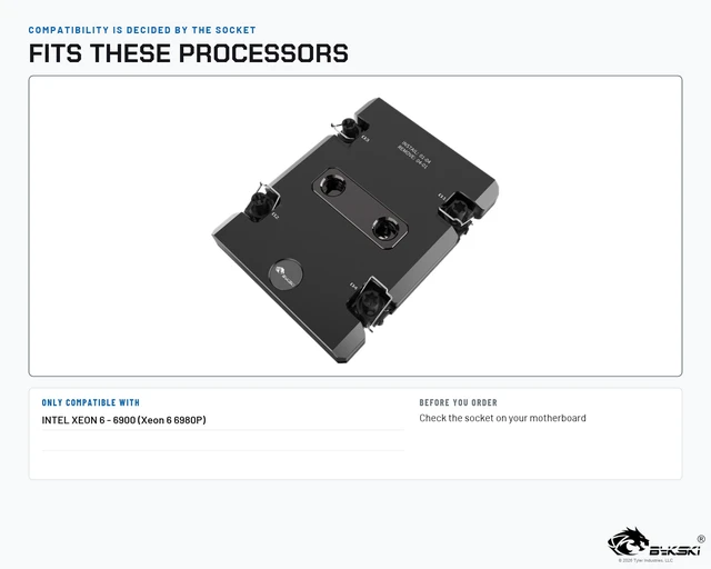 Alt view image 4 of 6 - Bykski CPU-7529-SR CPU Water Block for Intel LGA 7529