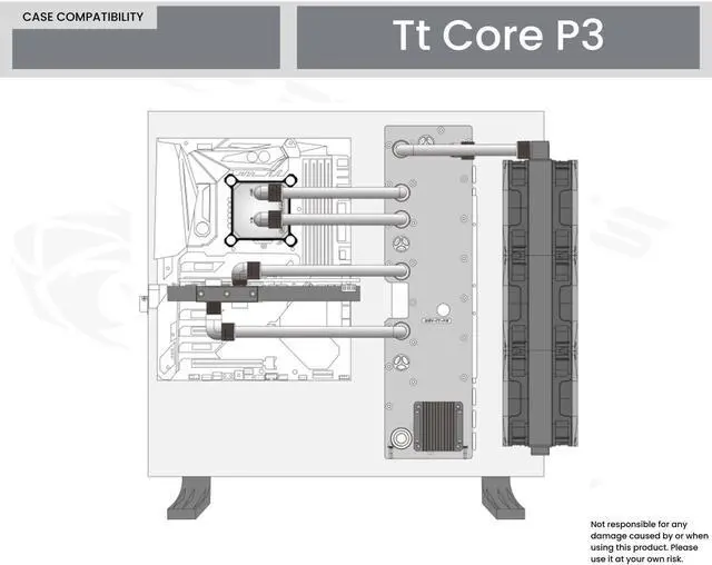 Alt view image 3 of 7 - Bykski Distro Plate for Thermaltake P3 - PMMA w/ 5v Addressable RGB (RBW) (RGV-TT-P3-P)