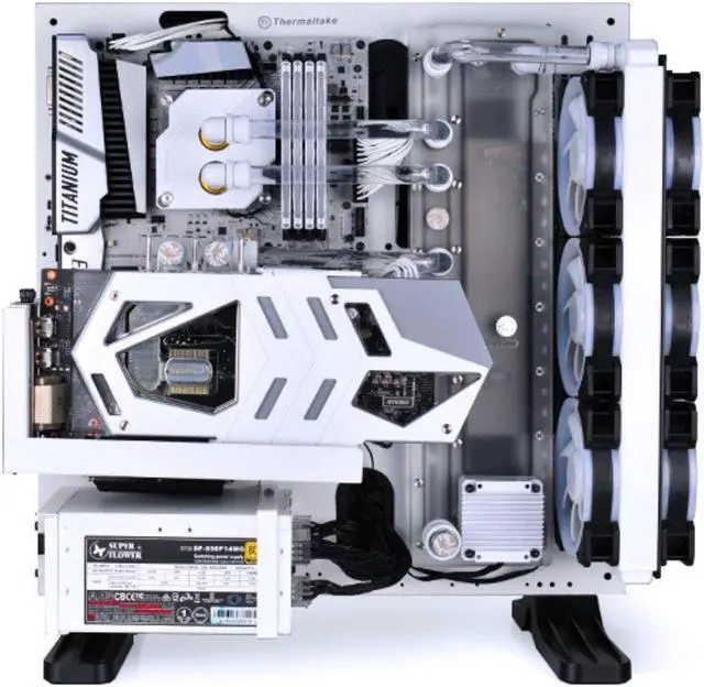 Alt view image 4 of 7 - Bykski Distro Plate for Thermaltake P3 - PMMA w/ 5v Addressable RGB (RBW) (RGV-TT-P3-P)