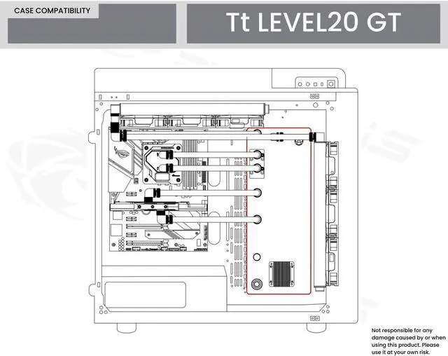 Alt view image 7 of 7 - Bykski Distro Plate For TT LEVEL20 GT - PMMA w/ 5v Addressable RGB(RBW) (RGV-TT-LEVEL20GT-P-K)
