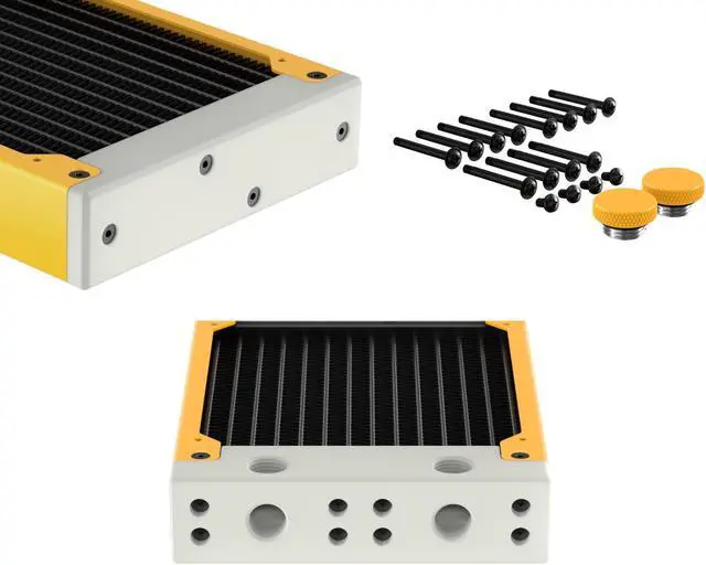 Alt view image 3 of 7 - PrimoChill 360SL (30mm) EXIMO Modular Radiator, White POM, 3x120mm, Triple Fan (R-SL-W36) Available in 20+ Colors, Assembled in USA and Custom Watercooling Loop Ready