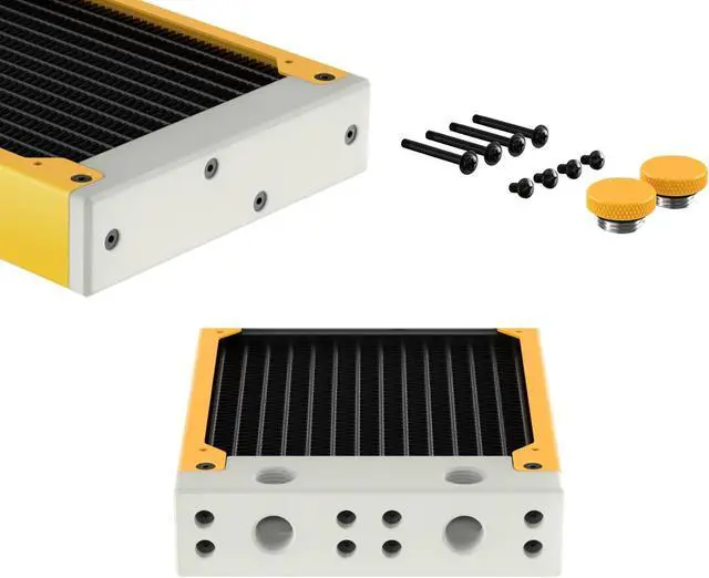 Alt view image 3 of 7 - PrimoChill 120SL (30mm) EXIMO Modular Radiator, White POM, 1x120mm, Single Fan (R-SL-W12) Available in 20+ Colors, Assembled in USA and Custom Watercooling Loop Ready